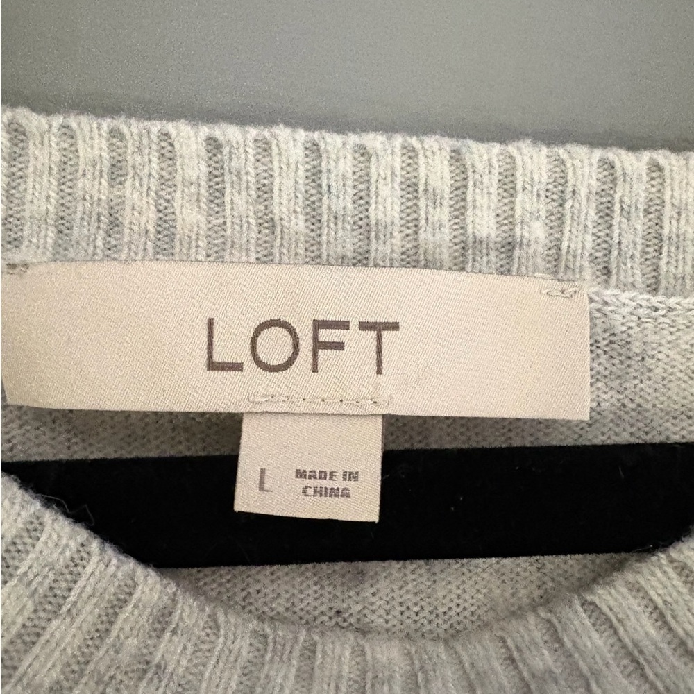 LOFT Women's Gray Owl Sweater 433 - Picture 3 of 4